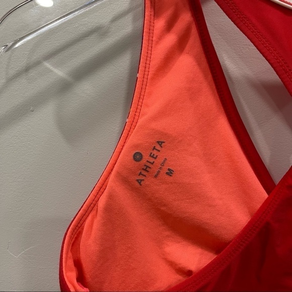 Athleta Cozumel Twist Back Tankini Swim Top in Saffron Red Medium - Picture 7 of 8